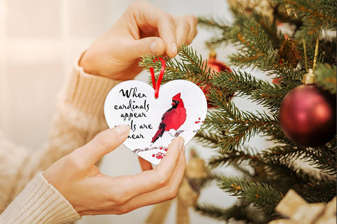 WaaHome Memorial Christmas Ornaments - Red Cardinal Christmas Tree Decorations for Loss of Loved One
