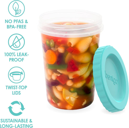20 32 oz Bentgo Prep - Piece fl Leak-Proof Deli Containers with Lids, Food Storage for Meal Prep, Twist-Top, Reusable