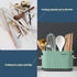 Kitchen Cutlery Drainer Utensil Holder, Wall-Mounted Storage Box, Flatware Organizer for Countertop, Green