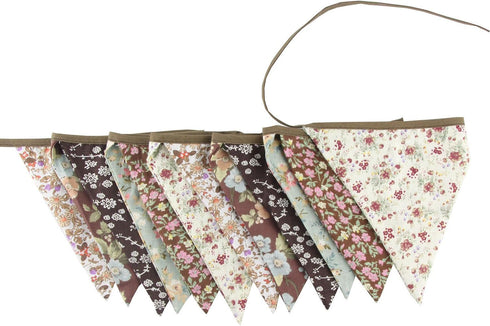 LOVENJOY Brown Floral Collection 100% Cotton Banner for Wedding Baby Shower Party Decoration