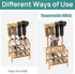 Closet, viewcare Small Boot Rack with Shoe Rack, Boot Rack Organizer Tall Boots for Bamboo Wood Shoe Shelf Storage