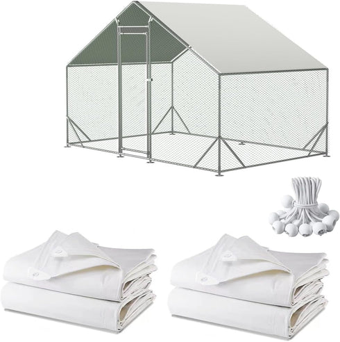 Chicken Coop Cover Waterproof and UV, 11.3 * 6.3 FT Chicken Run