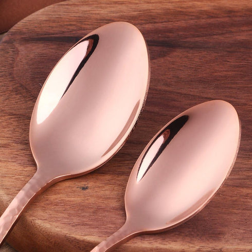 5-Piece Rose Gold Silverware Flatware Set - Service for 1, Stainless Steel Cutlery for Wedding, Dishwasher Safe