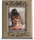 BELLA BUSTA Brother and Sister Photo Frame, Sibling Gift, Christmas Gifts for Parents - Engraved Leather Picture Frame