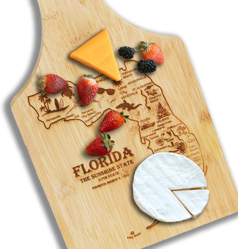 Premium Bamboo State-Shaped Cutting Board Set - USA Map Design, Kitchen Decor, Food Prep Tool, State Pride, Home Chef Essential, Sustainable Wooden Chopping Blocks (Florida)