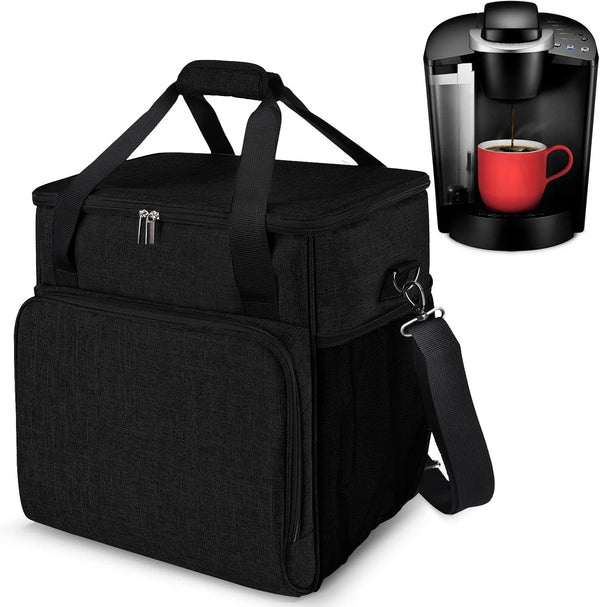 BAGLHER Waterproof Coffee Maker Storage Bag, Travel Carrying Organizer Case for Kering Coffee Machines, Black