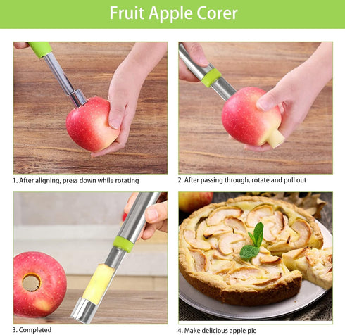 Openfly 6 Pcs Vegetable Corer Tool, Stainless Steel Fruit and Vegetable Corer for Home Kitchen Cherry Pear Jujube