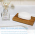 HTB Teak Soap Dish for Shower - Wood Decorative Bath Soap Holder with Heightened Base Design for Kitchen, Bathroom