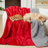 82'' 82'' 3-Layer 80oz(Red/Gray), Tisancy King Size Waterproof Blanket for Bed Couch, x Double Side Leakproof