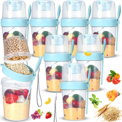 Mifoci 8 Pcs 27 oz Portable On The Go Cereal Cup with