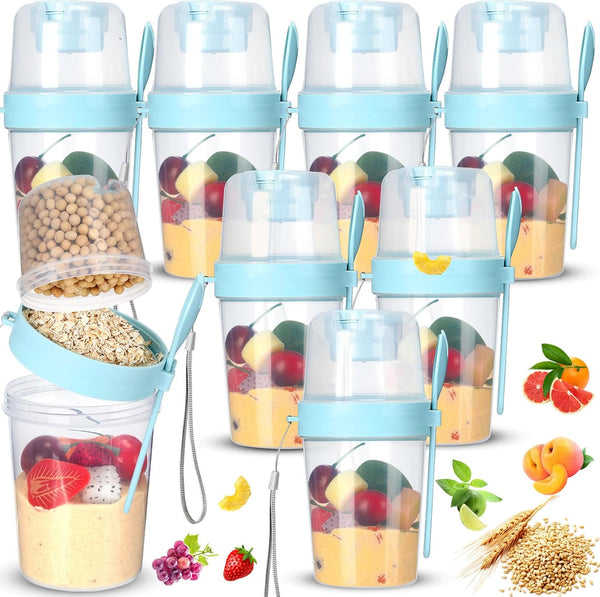 Mifoci 8 Pcs 27 oz Portable On The Go Cereal Cup with