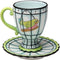 Flights of Fancy Bird Cup/Saucer Set, 3-1/2-Inch