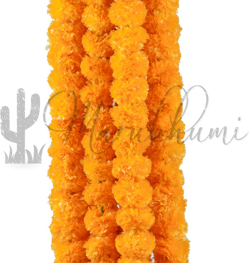 Marubhumi Long Strands Artificial Marigold Flower Garland for Diwali, Traditional Indian Decor & Home Decoration