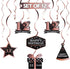 LINGTEER Happy 12th Birthday Decorations - 12 Pcs Black & Rose Gold Swirls Streamer Set for Twelve Years Old Bday