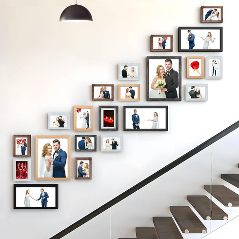 RPJC 3.5x5 inch Picture Frame - Solid Wood High Definition Glass for Table Top Display and Wall Mounting