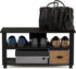 Furinno Turn-N-Tube 3-Tier Compact Open Storage Shoe Rack for Closet and Entryway, Espresso/Black