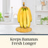 Countertop Totally Bamboo Banana Holder Wooden Banana Stand and Hanger for Fruit Storage, Durable Bamboo Banana Hook