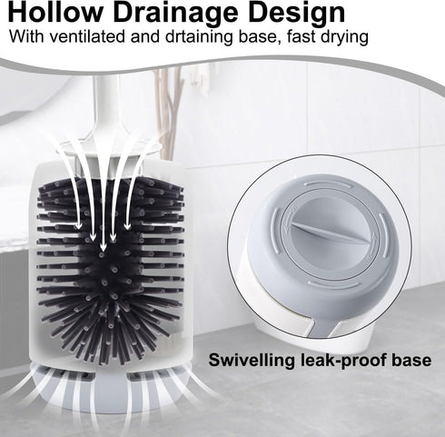 RV Toilet Bowl Brush and Holder, Ventilated Cleaner Brush with Long Handle for Motorhome Travel and Campers