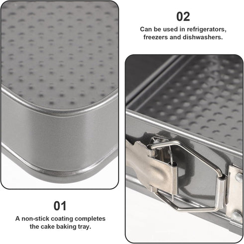 ULTNICE 3PC Non Stick Baking Pan Set, Deep Baking Pans for Cake, Loaf, Square, Muffin Molds Baking Supplies
