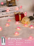 8 10ft 30 Cherry Blossom Flower String Lights for Bedroom, Pink Fairy Lights Battery Operated with Remote & Modes