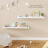 36 Inch Set 2, Fun Memories Scalloped Nursery Shelf, White Picture Ledge for Wall, of Kids Book Shelves with Floating