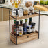 Auysbytdd 2-Tier Countertop Counter Bathroom Organizer with Drawer, Wood Shelf for Storage, Cosmetic Storage Vanity