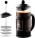 OVENTE French Press Coffee Maker, 12 Ounce with Heat Resistant Borosilicate Glass & Stainless Steel Filtration, Black