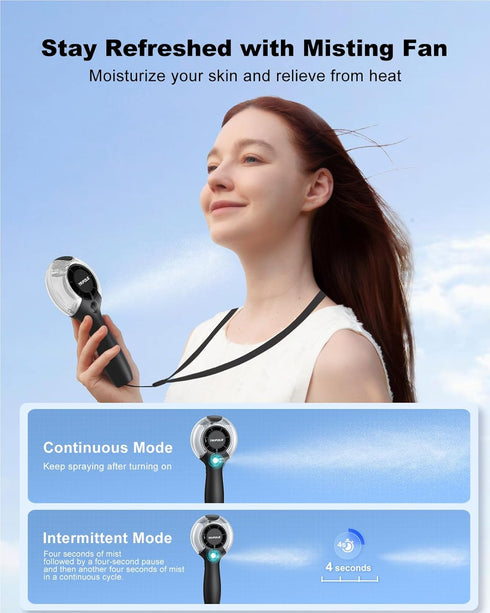 TriPole Misting Fan Portable Handheld Fan with Mist, 4000mAh Rechargeable Personal Mister Fan with 40ml Water Tank, High-Speed Airflow Mini Water Spray Fan for Outdoor Trip Travel Park Beach Camping by TriPole