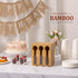 Bamboo Utensil Dispenser for Spoons and Forks, Plastic Utensil Holder Station with 3 Compartments, Plastic Utensil Organizer, Cutlery Dispenser for Party, Wedding, Church and Breakroom