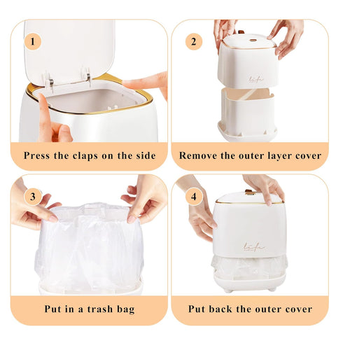 Countertop 2.2 L/0.6 60 5.5" Mini Trash Can for Desk, Desktop Garbage Can with Press Type Lid, Gal Mini Trash Tin