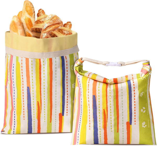 2-Pack Beeswax Bread Bags for Sourdough Homemade BreadXL Reusable Beeswax Bread Storage