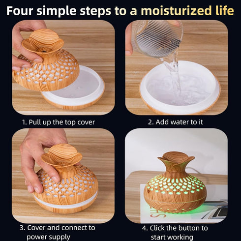 Colorful Cool Mini Humidifier, Flower Shape USB Personal Desktop Humidifier for Car, Office, Bedroom, 2 Mist Modes