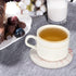 Set 6 Pack Cute Pink Marble Coasters of Stone Coffee Table Decor Absorbent Ceramic Cup Coaster with Holder Decorative