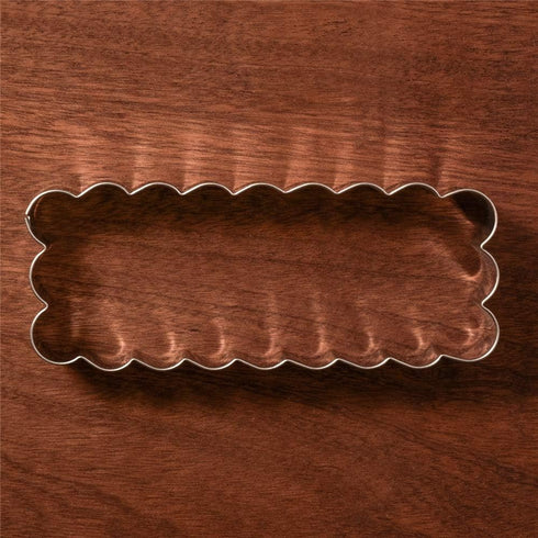 LILIAO Scalloped Edge Rectangle Cookie Cutter, 4.7 x 1.9 Inch Stainless Steel