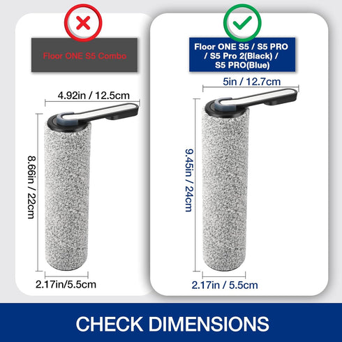 S5 S5, S5 S5 2, S5 2 2 Roller Brush and HEPA Vacuum Filter Replacement for Tineco Floor ONE Pro, Pro Blue Smart