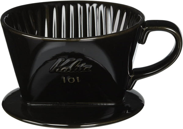 Kalita #01005 Ceramic Coffee Dripper, Black, for 1-2 People
