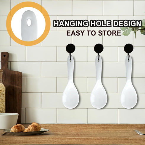 Vonty 2pcs ABS Non Stick Rice Paddle Spoon, 7.8 Inch, White