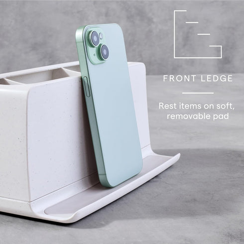 3-Slot, Counter YouCopia The Ledge Toothbrush Holder, Bathroom Vanity Organizer with Cord Slots, Removable Base