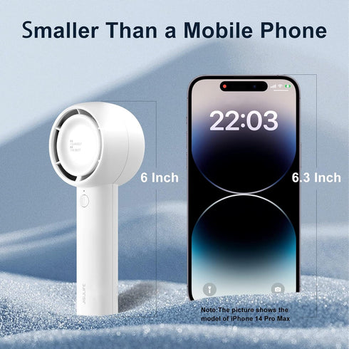 JISULIFE Handheld Fan, Portable Bladeless Mini Fan with 4500mAh, 18H Max Cooling Time, USB Rechargeable for Travel