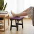 Furshus Foot Stool Ottoman Foot Rest Under Desk,Small Stool for Living Room, Bedroom and Kitchen (Black Legs - Purple
