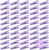 50 PCS Small Transparent Plastic Tool Paper Clips, Mini Clothespins for Party, 1.4 x 0.25 Inch (Purple)