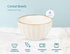 KooK Ceramic Cereal Bowls Set of 4, Embossed for Yogurt, Dessert, and Poke, Microwave & Dishwasher Safe, Cream