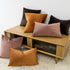 JUSPURBET Set of 2 Coffee Velvet Decorative Pillow Covers for Couch Sofa Bed, 18x18 inch, Hidden Zipper Cases