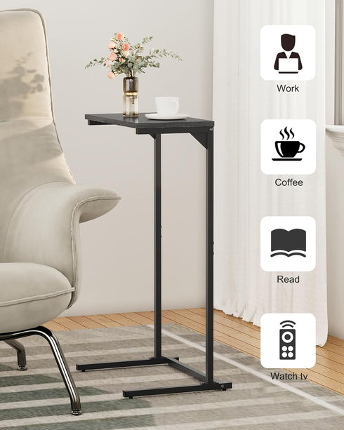 28.7 inch TB01BK071 TUTOTAK C Shaped End Table, Tray Table, Small Side Table, Tall Couch Table, Tv Tray, Sofa Table