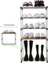 Stackable Small Shoe Rack, Entryway, Hallway and Closet Space Saving Storage and Organization (10-Tier, Black)