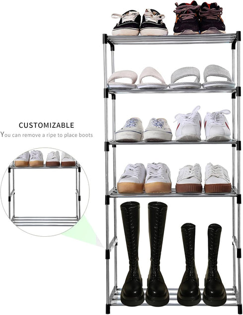 Stackable Small Shoe Rack, 3-Tier Storage and Organization for Entryway, Hallway, and Closet