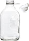 The Dairy Shoppe Heavy Glass Milk Bottle - Jug with Lid and Silicone Pour Spout - Clear Milk Container for Fridge (64