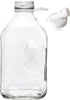 The Dairy Shoppe Heavy Glass Milk Bottle - Jug with Lid and Silicone Pour Spout - Clear Milk Container for Fridge (64