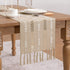 Socomi Farmhouse Table Runner 48 inches Macrame Woven Coffee Table Runner Cotton