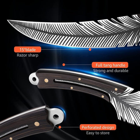 Huusk Japan Knife Hand Forged Viking Knife, High Carbon Steel Butcher and Boning Knife for Meat Cutting, Cooking Knife